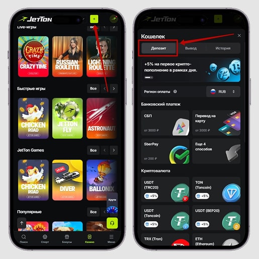 Внесение средств